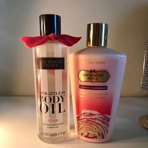 VS Rose Body Oil & Enchanted Apple Body Lotion🍎